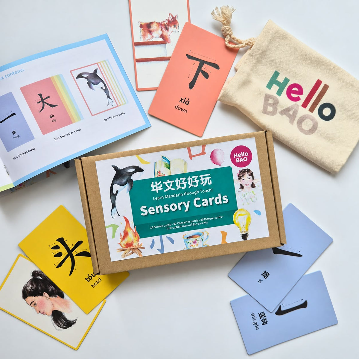 HelloBao Mandarin Sensory Cards — Level 1 | 华文好好玩